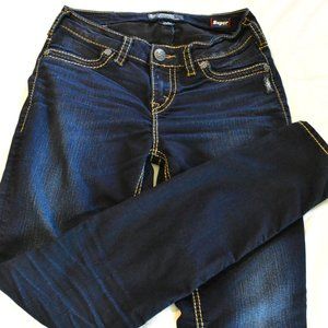 Silver High Rise Skinny Jeans